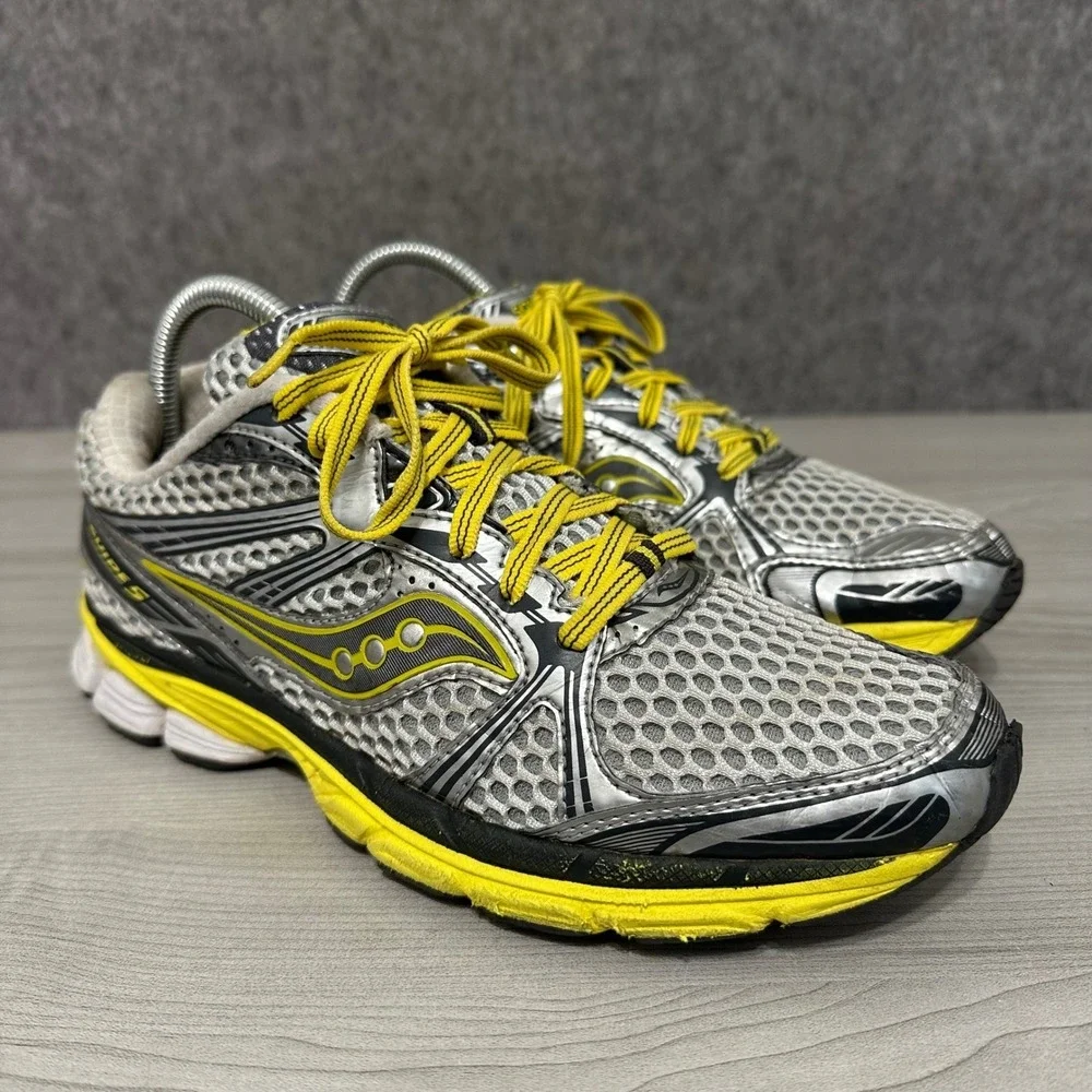 Saucony ProGrid Guide 5 Womens Running Shoes Silver‎ Yellow 10140-5 Size 8.5